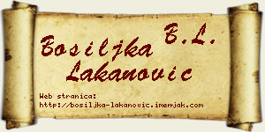 Bosiljka Lakanović vizit kartica